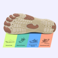 DOTALES - FlowStep Barfu&szlig;schuhe Beige/Braun 43